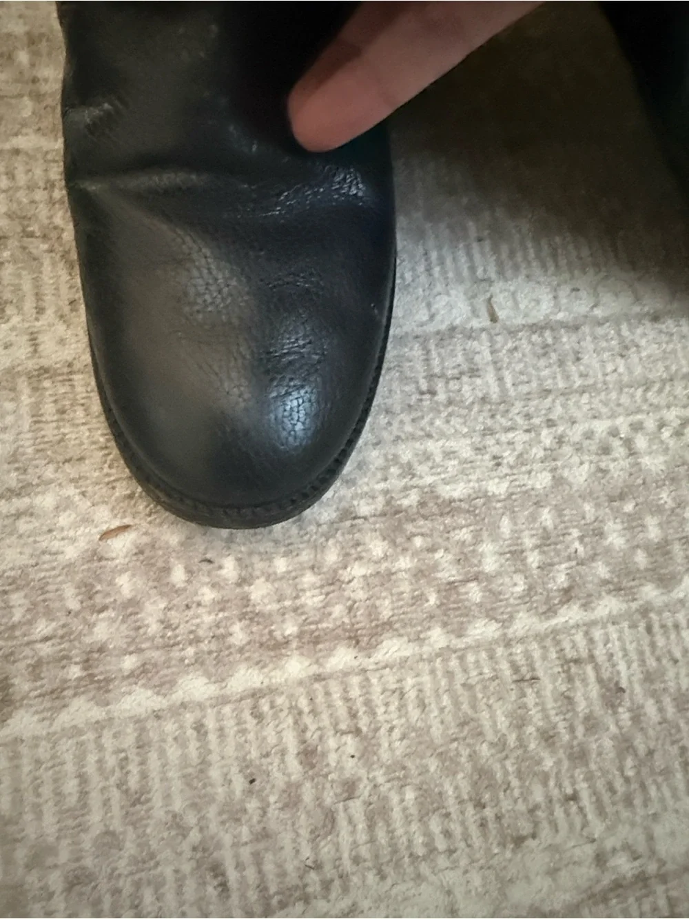 Tory Burch Black Leather Mid-Calf Boots with Gold Logo